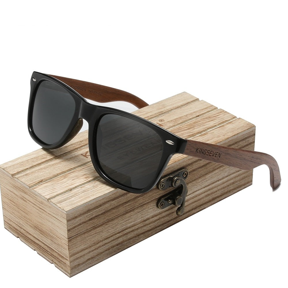 New Black Walnut Sunglasses Wood Polarized Sunglasses Glasses Handmade UV400 Protection Eyewear Retro Wooden Box