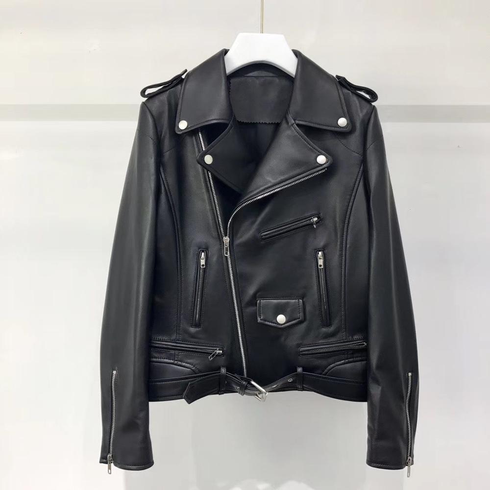 Beautiful Leather Jacket Slim Motorcycle Style - 100% Genuine Leather