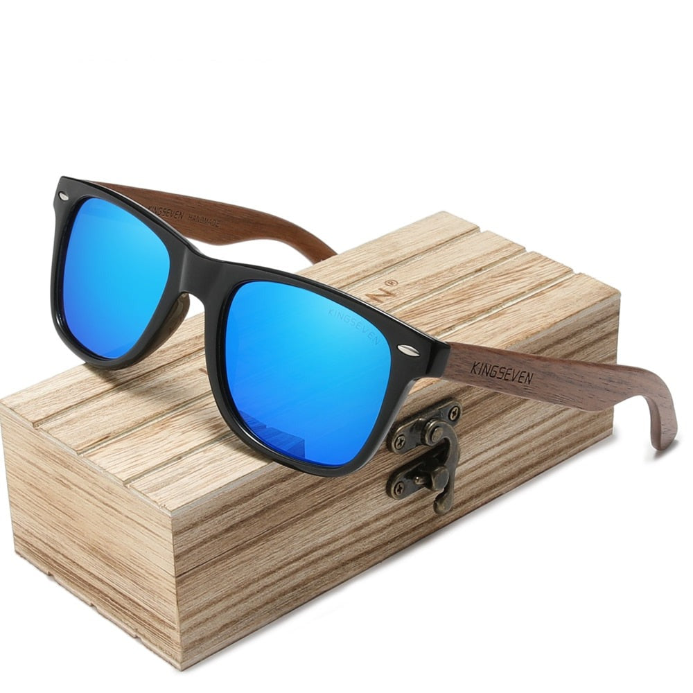 New Black Walnut Sunglasses Wood Polarized Sunglasses Glasses Handmade UV400 Protection Eyewear Retro Wooden Box