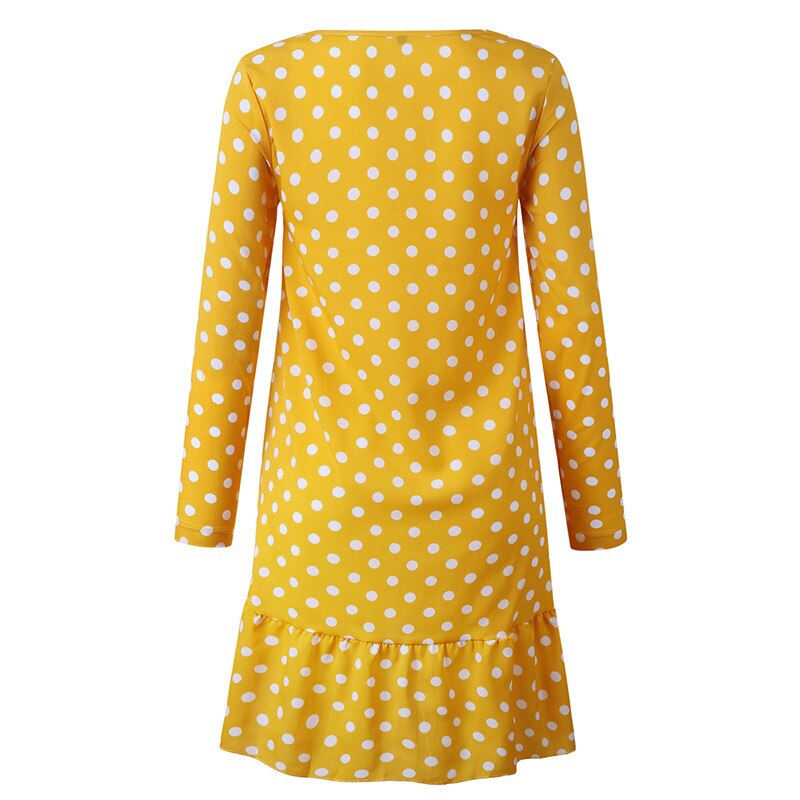 Gorgeous Dress Fashion Polka Dot Print with Long Sleeve