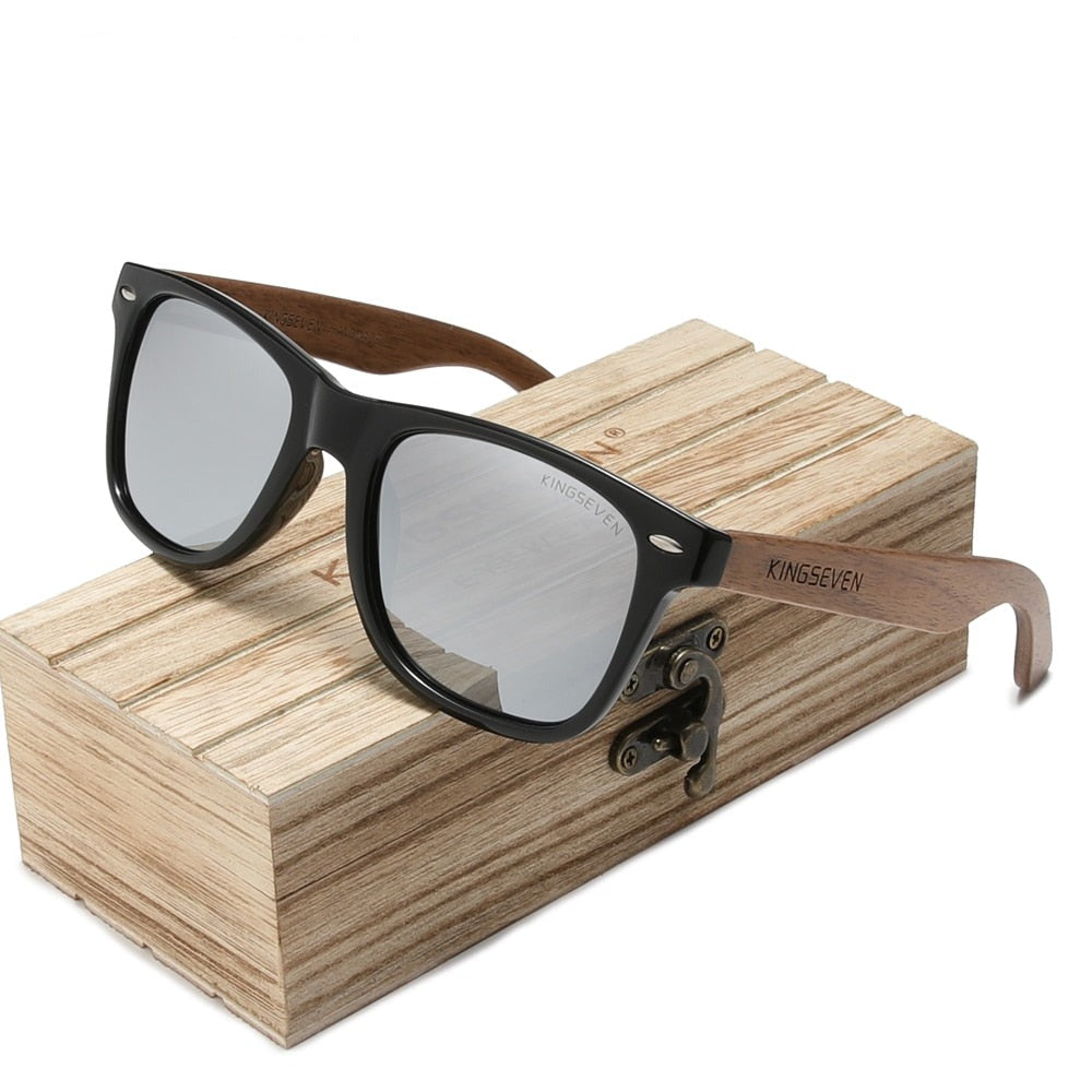 New Black Walnut Sunglasses Wood Polarized Sunglasses Glasses Handmade UV400 Protection Eyewear Retro Wooden Box