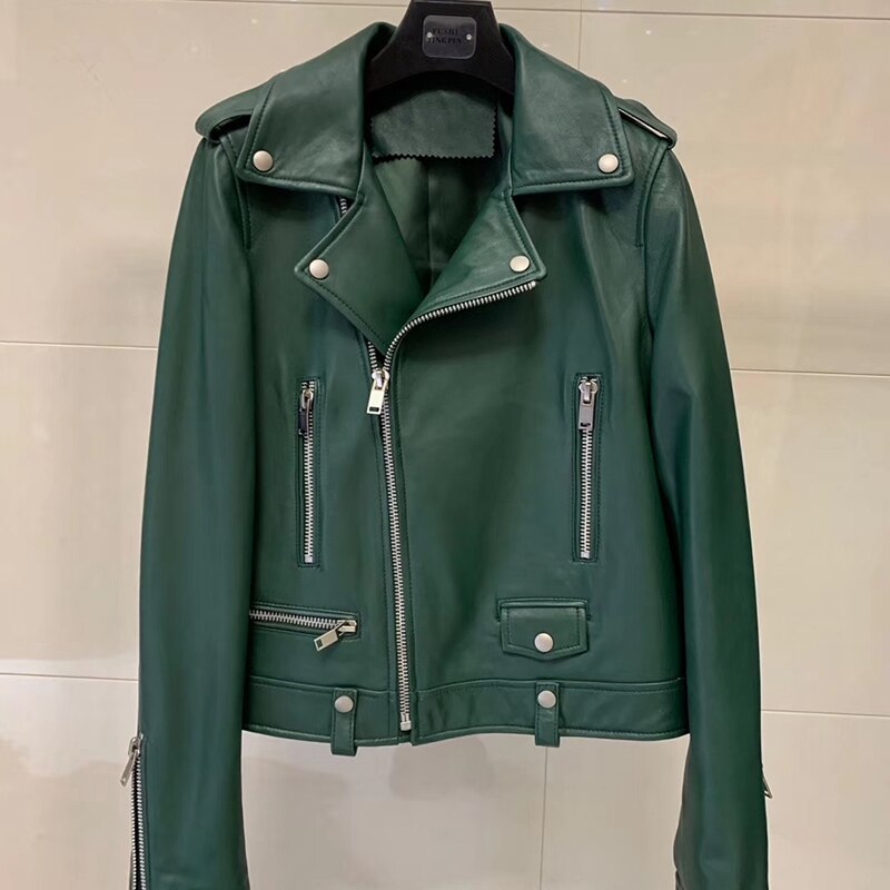 Leather Jacket Motorcycle model - 100% Genuine Leather