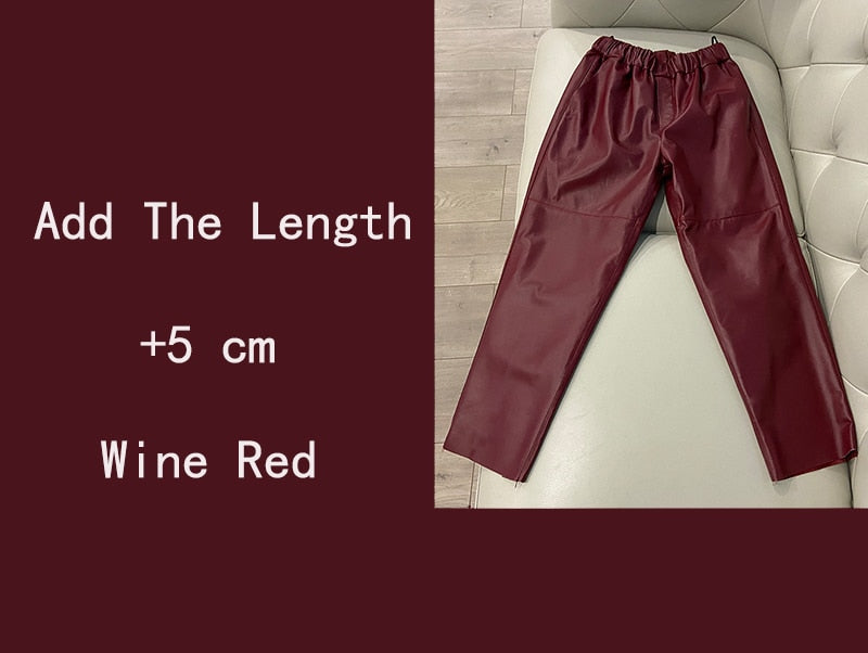 TOP SELLER ! Leather Pants Trousers with High Waist Harem - 100% Genuine Leather