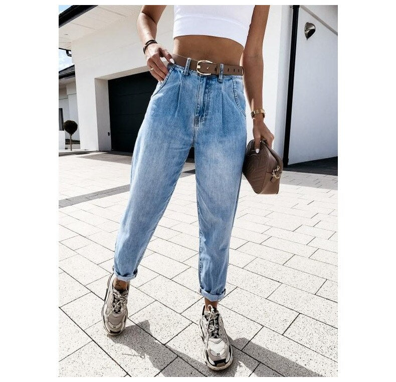 Jeans Pants with High Waist Leisure Trousers