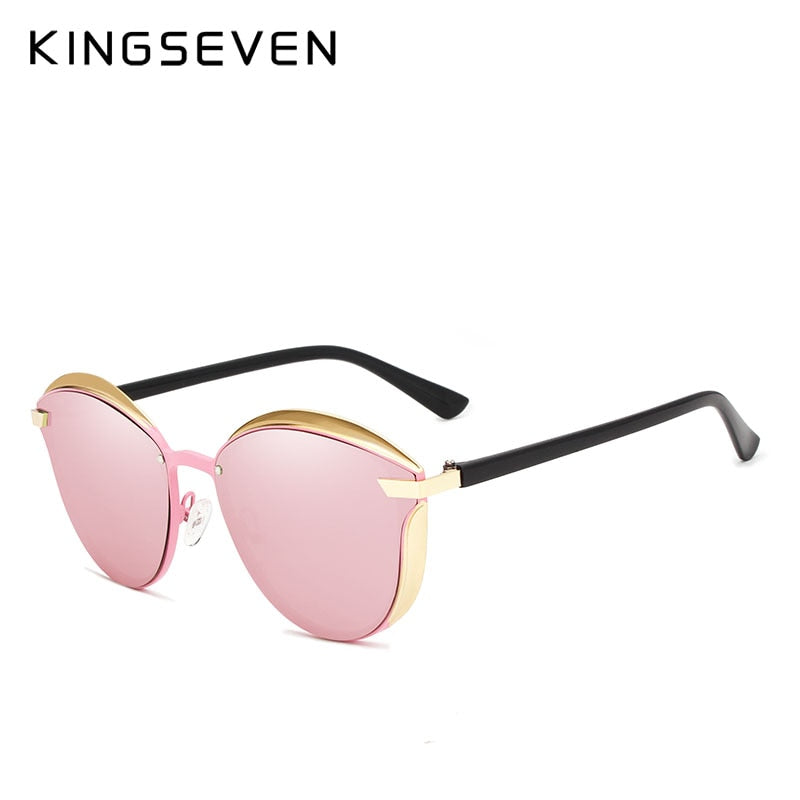 KINGSEVEN 2022 Óculos de Sol Polarizados Feminino Design de Luxo Feminino Elegante Óculos de Sol Proteção UV400 Moda Gato Eye Eyewear