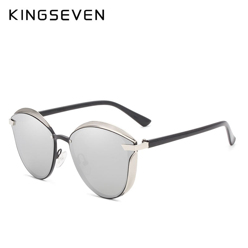 KINGSEVEN 2022 Óculos de Sol Polarizados Feminino Design de Luxo Feminino Elegante Óculos de Sol Proteção UV400 Moda Gato Eye Eyewear