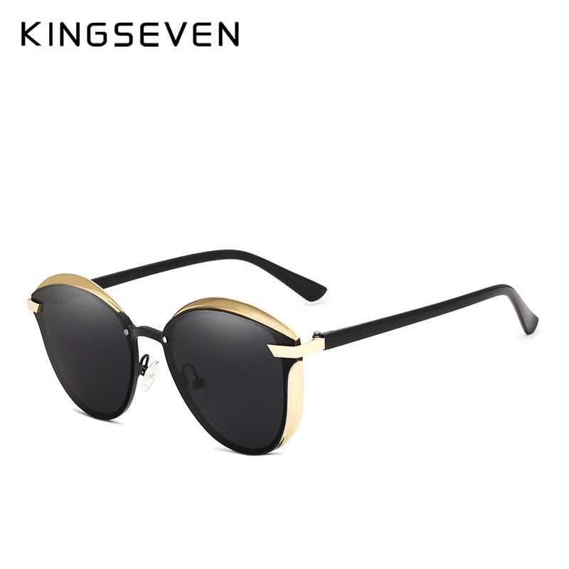 KINGSEVEN 2022 Óculos de Sol Polarizados Feminino Design de Luxo Feminino Elegante Óculos de Sol Proteção UV400 Moda Gato Eye Eyewear