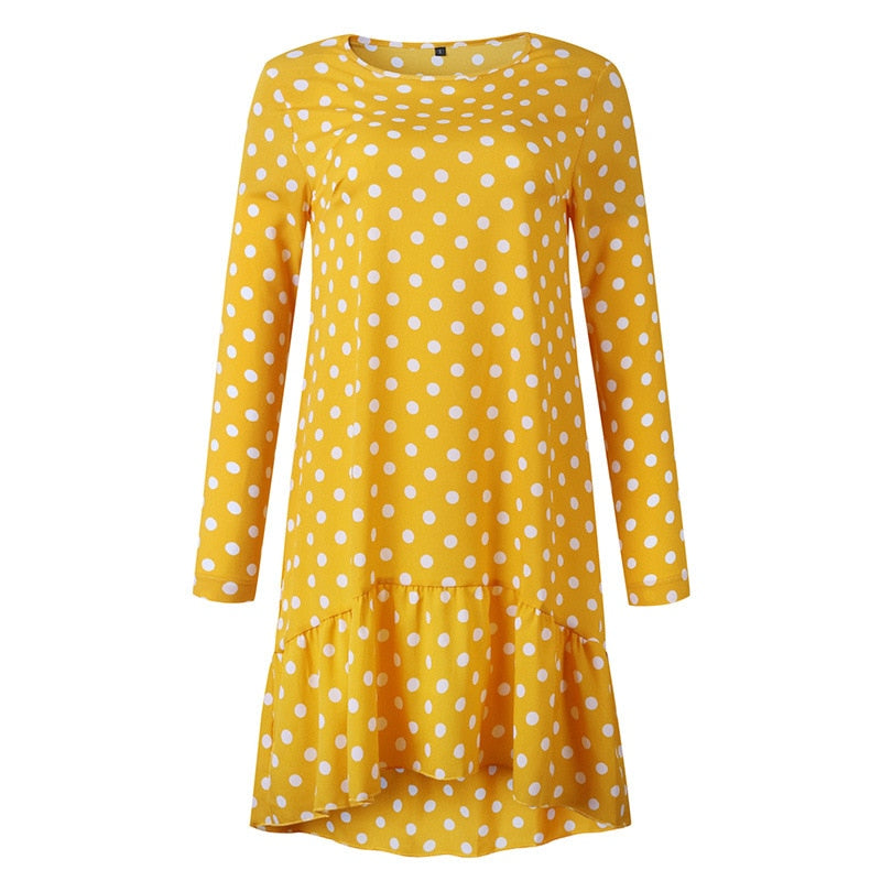 Gorgeous Dress Fashion Polka Dot Print with Long Sleeve