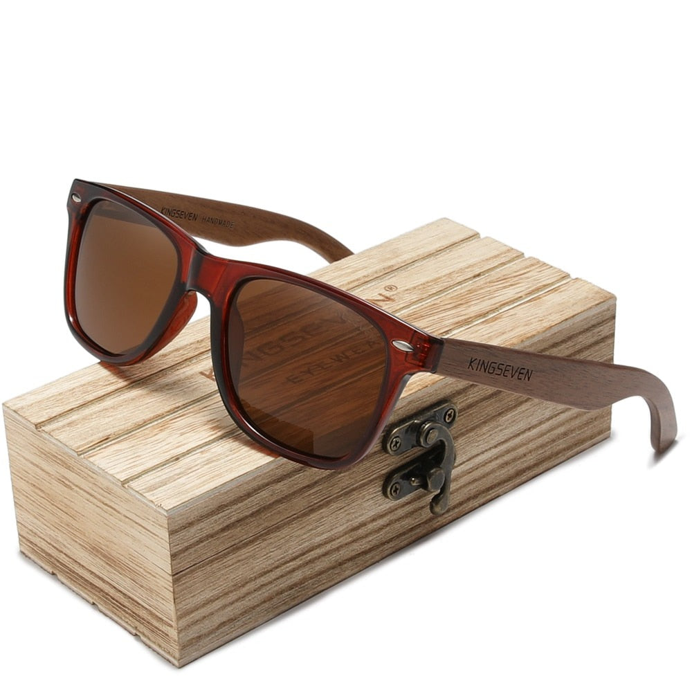 New Black Walnut Sunglasses Wood Polarized Sunglasses Glasses Handmade UV400 Protection Eyewear Retro Wooden Box