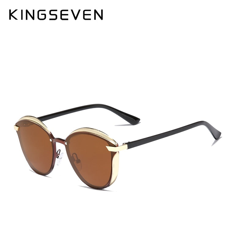 KINGSEVEN 2022 Óculos de Sol Polarizados Feminino Design de Luxo Feminino Elegante Óculos de Sol Proteção UV400 Moda Gato Eye Eyewear