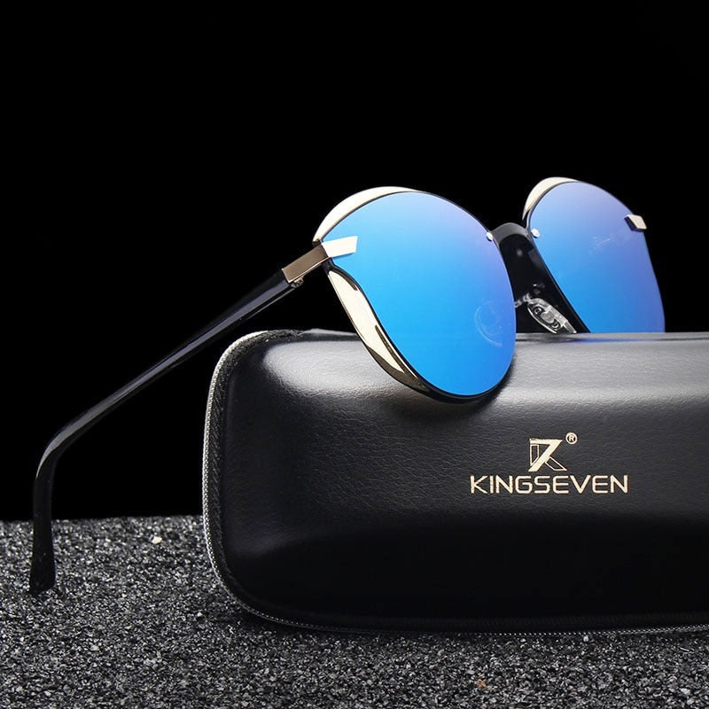 KINGSEVEN 2022 Óculos de Sol Polarizados Feminino Design de Luxo Feminino Elegante Óculos de Sol Proteção UV400 Moda Gato Eye Eyewear