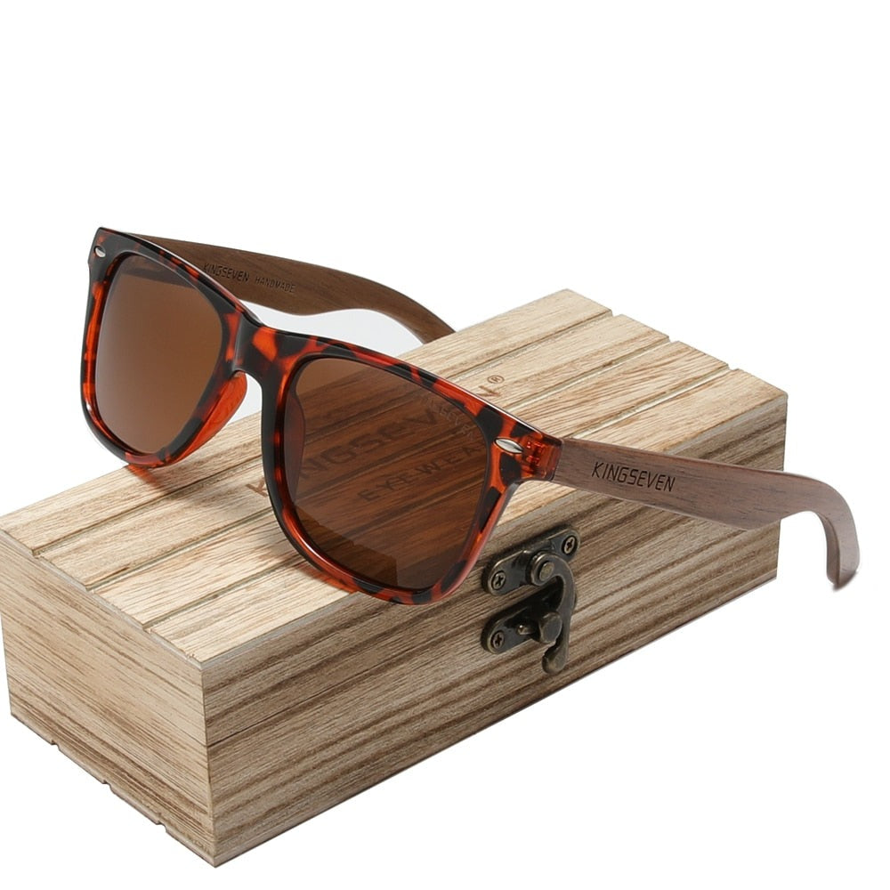 New Black Walnut Sunglasses Wood Polarized Sunglasses Glasses Handmade UV400 Protection Eyewear Retro Wooden Box