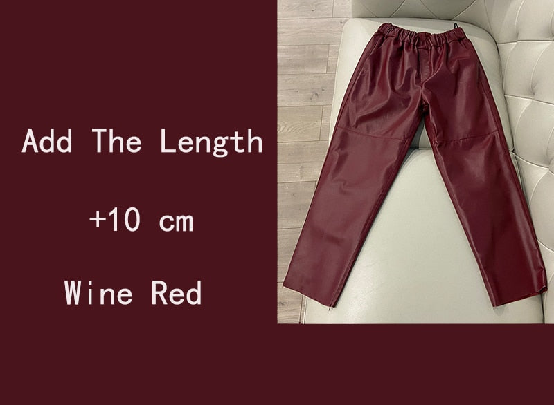 TOP SELLER ! Leather Pants Trousers with High Waist Harem - 100% Genuine Leather