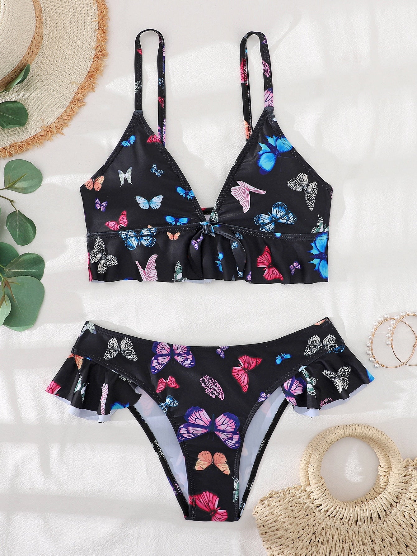 Bikini with Floral Print Padded Swimsuit Brazilian Style