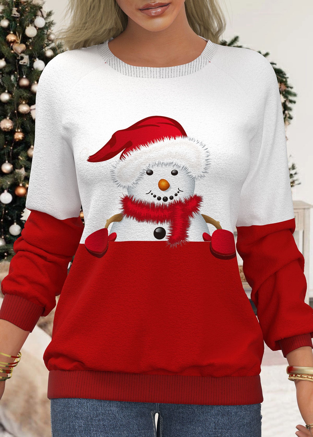 Christmas 3D Printed T-shirt Loose O-Neck Retro Pullover Blouse Shirt