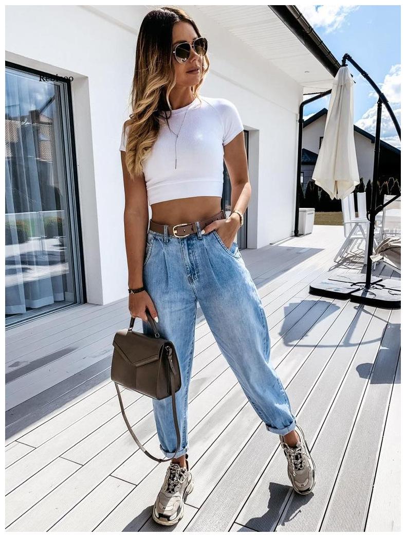 Jeans Pants with High Waist Leisure Trousers