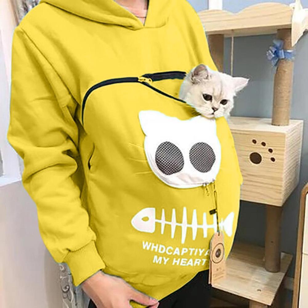 Cat Kangaroo Hoodie Pullover with Pocket to Hold your Cat!