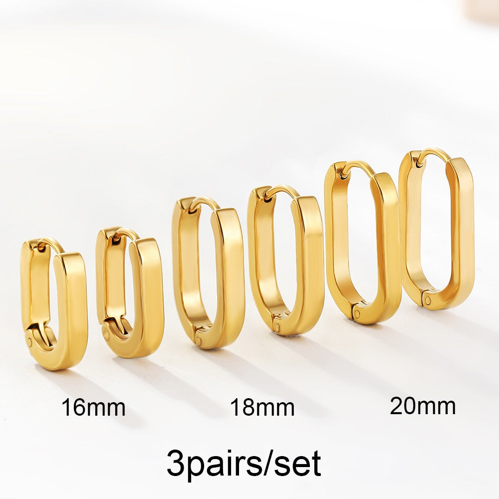 Stainless Steel Ring in different styles Hoop Earrings Small Simple Round Circle Huggies