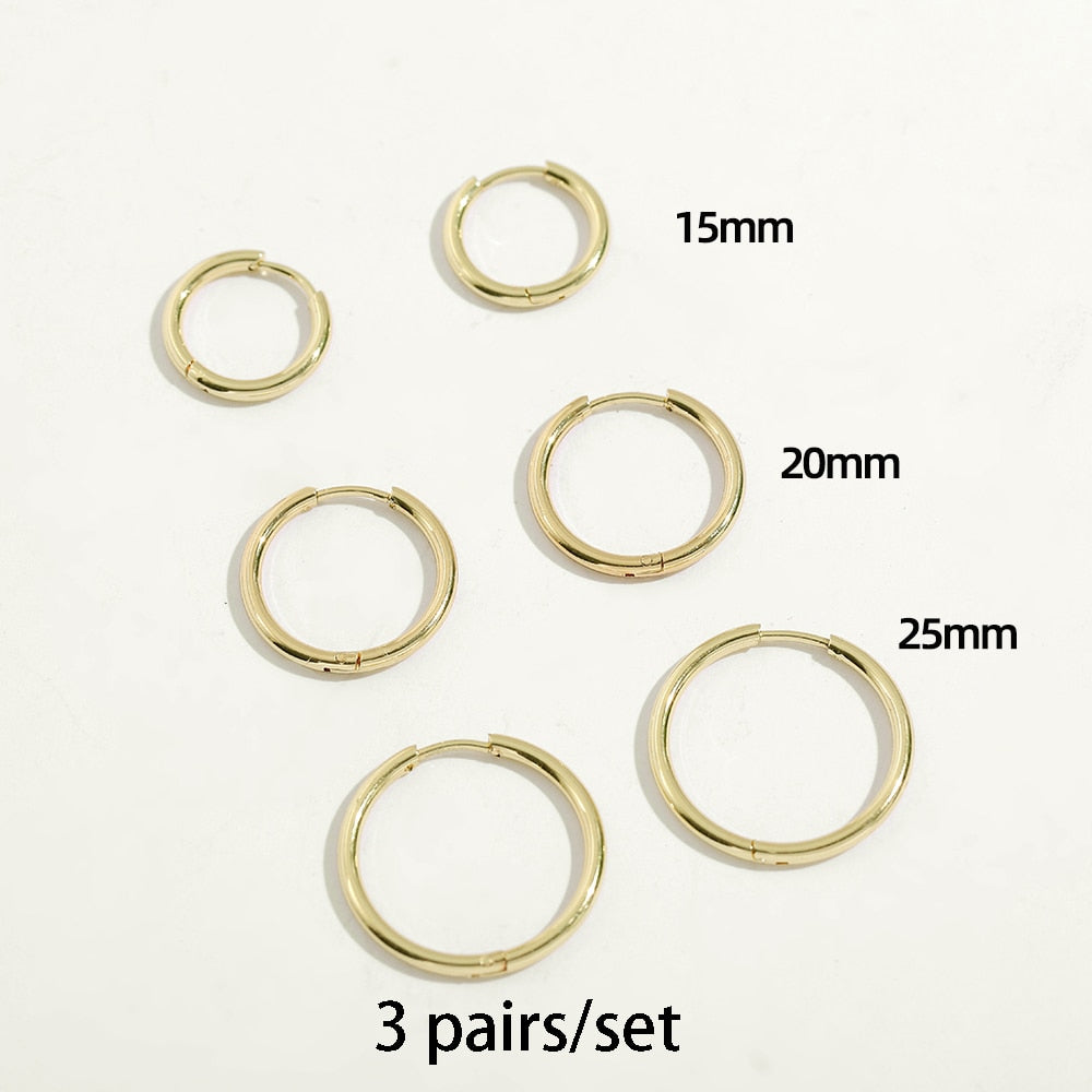 Stainless Steel Ring in different styles Hoop Earrings Small Simple Round Circle Huggies