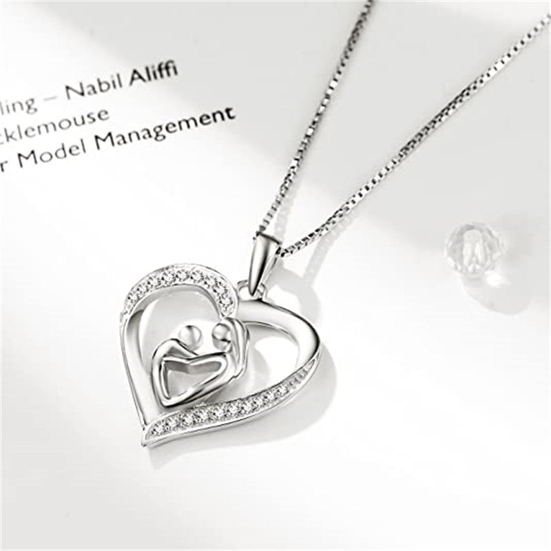 Hollow-out Design Double Heart Necklace