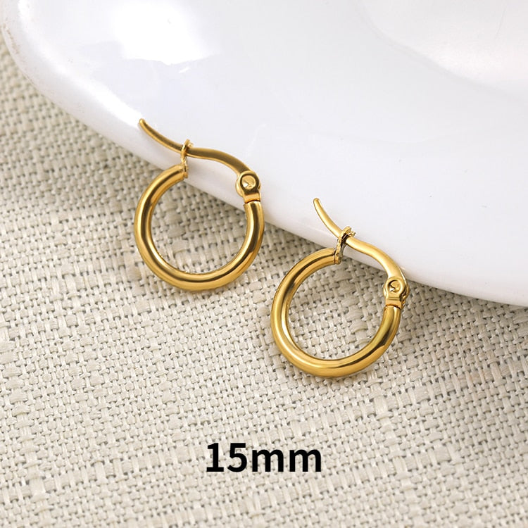 Stainless Steel Ring in different styles Hoop Earrings Small Simple Round Circle Huggies