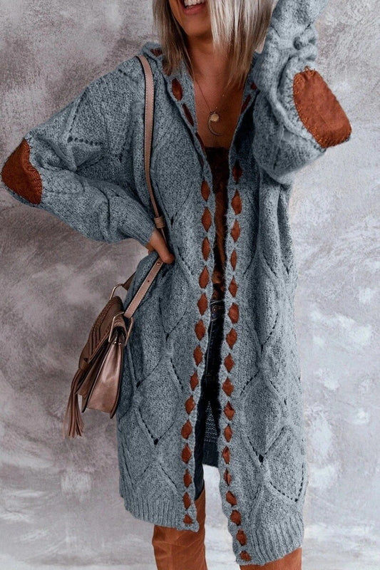 Autumn Winter Knitted Thick Coats Long Sweaters Women Cardigan Vintage Elegant Hooded Maxi Streetwear