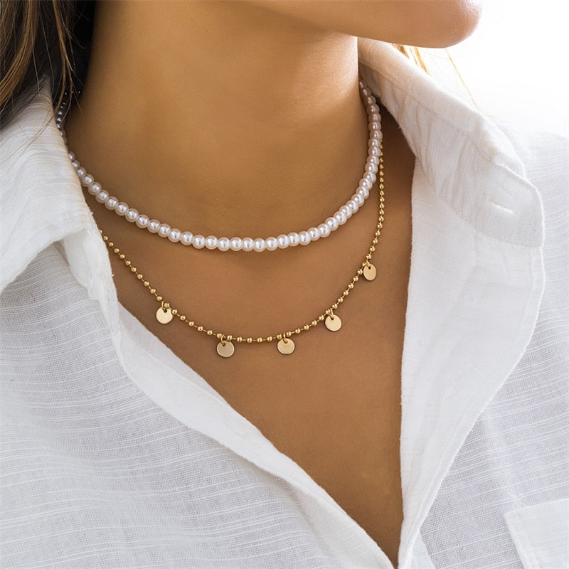 Elegant Multilayer Pearl Necklace