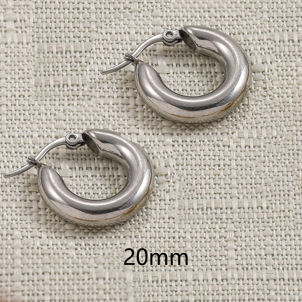 Stainless Steel Ring in different styles Hoop Earrings Small Simple Round Circle Huggies