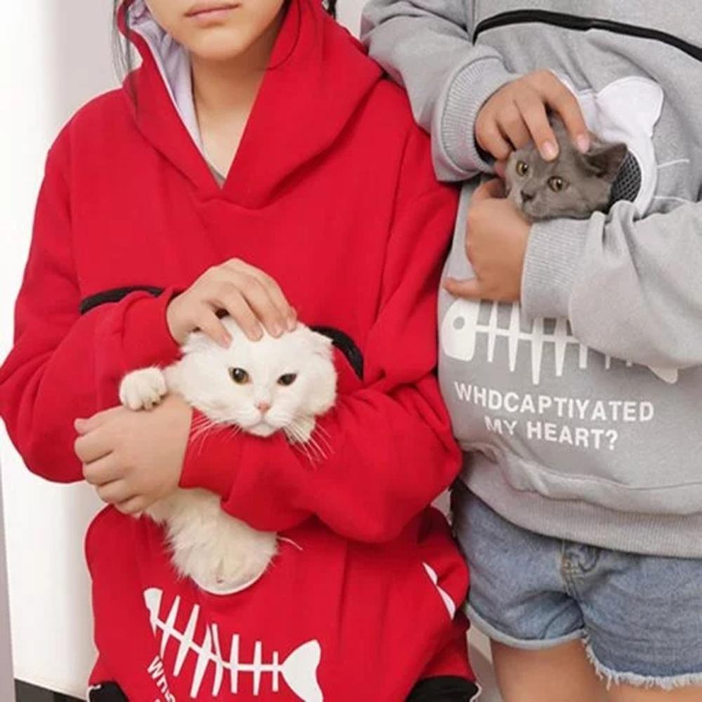 Cat Kangaroo Hoodie Pullover with Pocket to Hold your Cat!