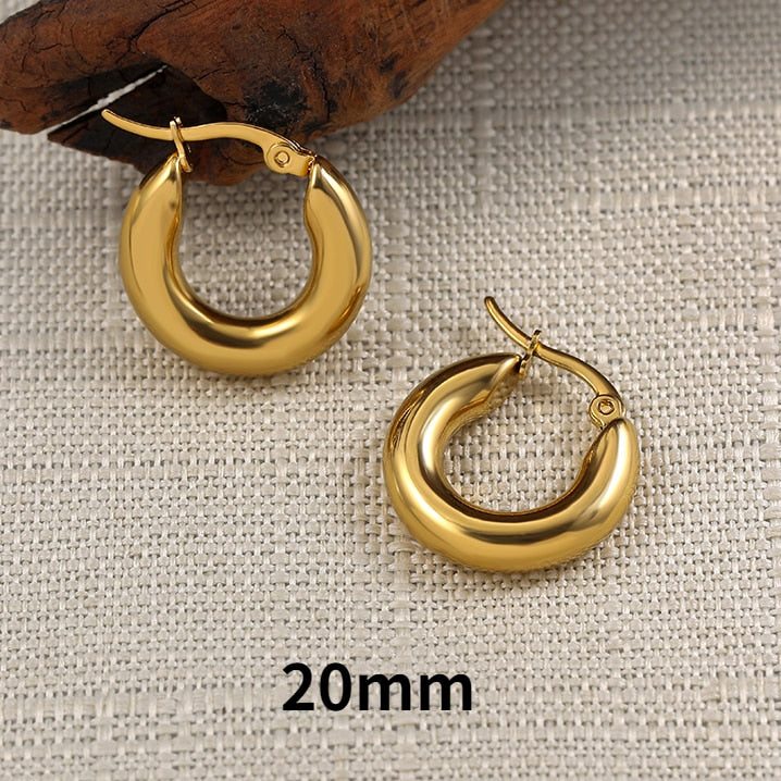 Stainless Steel Ring in different styles Hoop Earrings Small Simple Round Circle Huggies