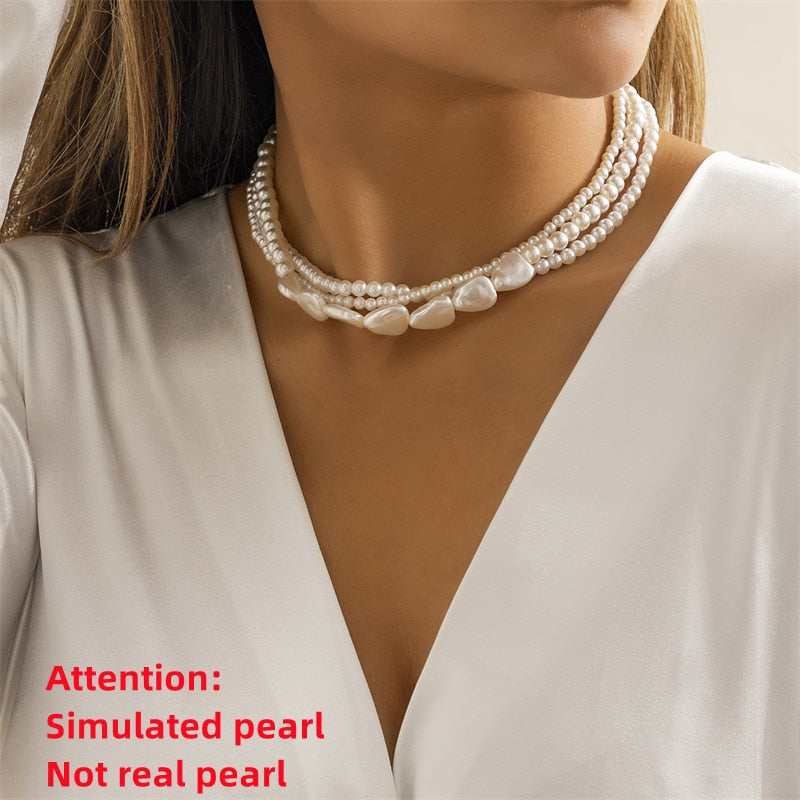 Elegant Multilayer Pearl Necklace