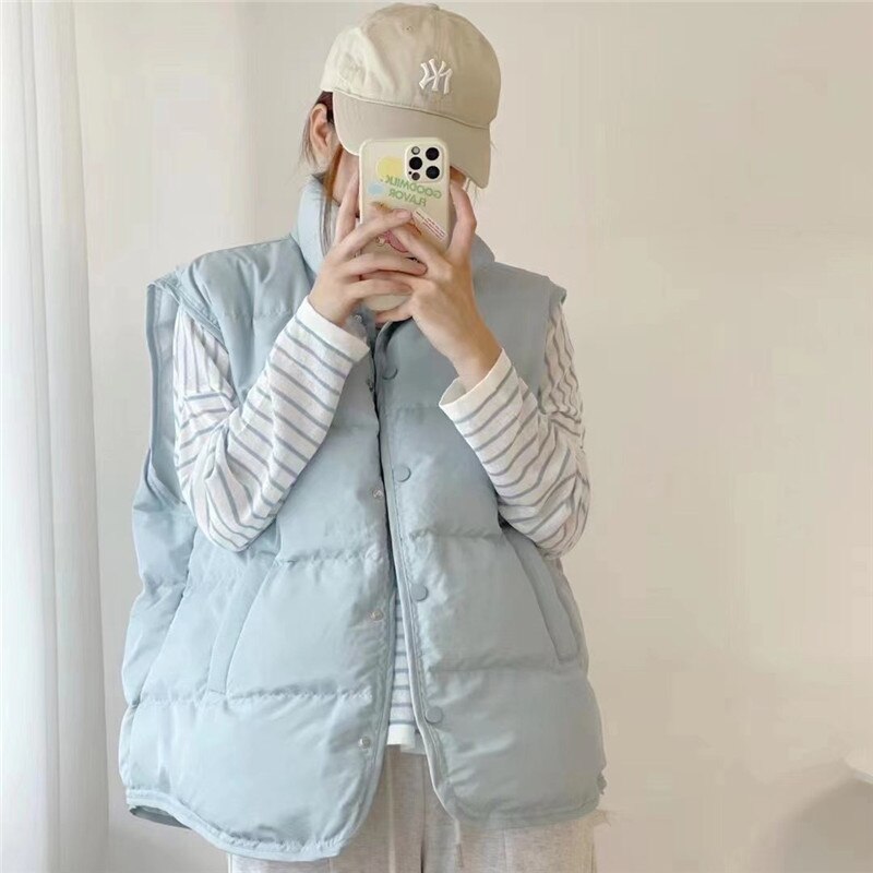 Ultra Light Short Sleeveless White Duck Down Vest Coat