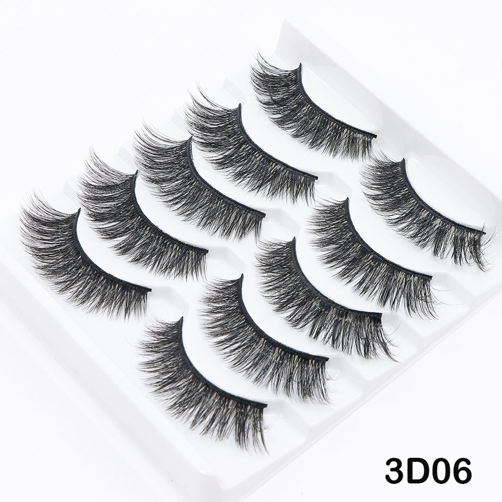 5 to 20 Pairs 3D Mink Lashes Natural Eyelashes