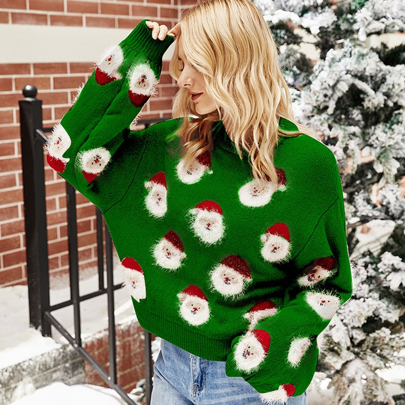 Pullover Christmas Sweater Autumn Loose Fit Winter Long Sleeve